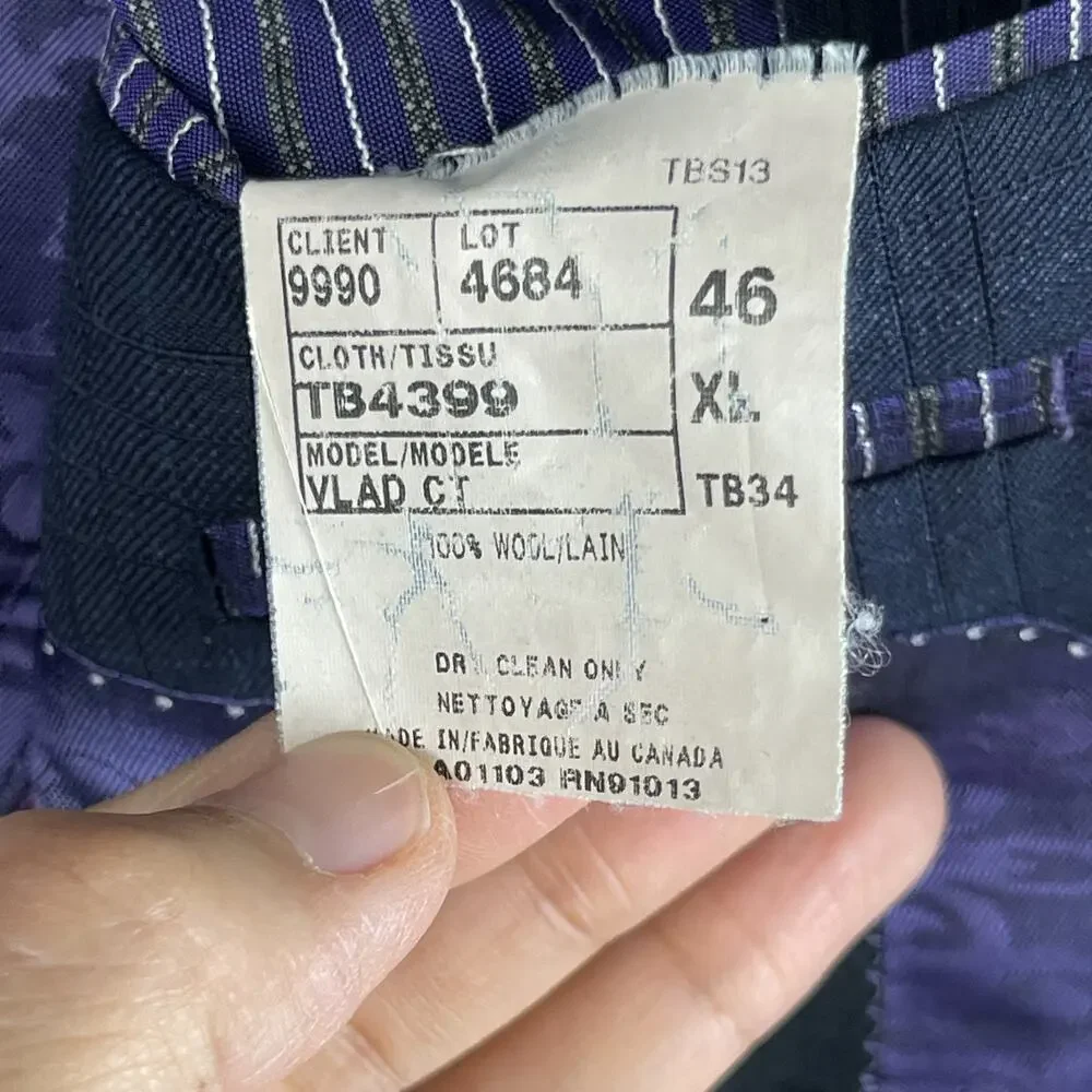 Ted Baker Endurance Blazer Sport Coat Mens‎ 46XL Blue Gray Plaid Wool 2 Button
